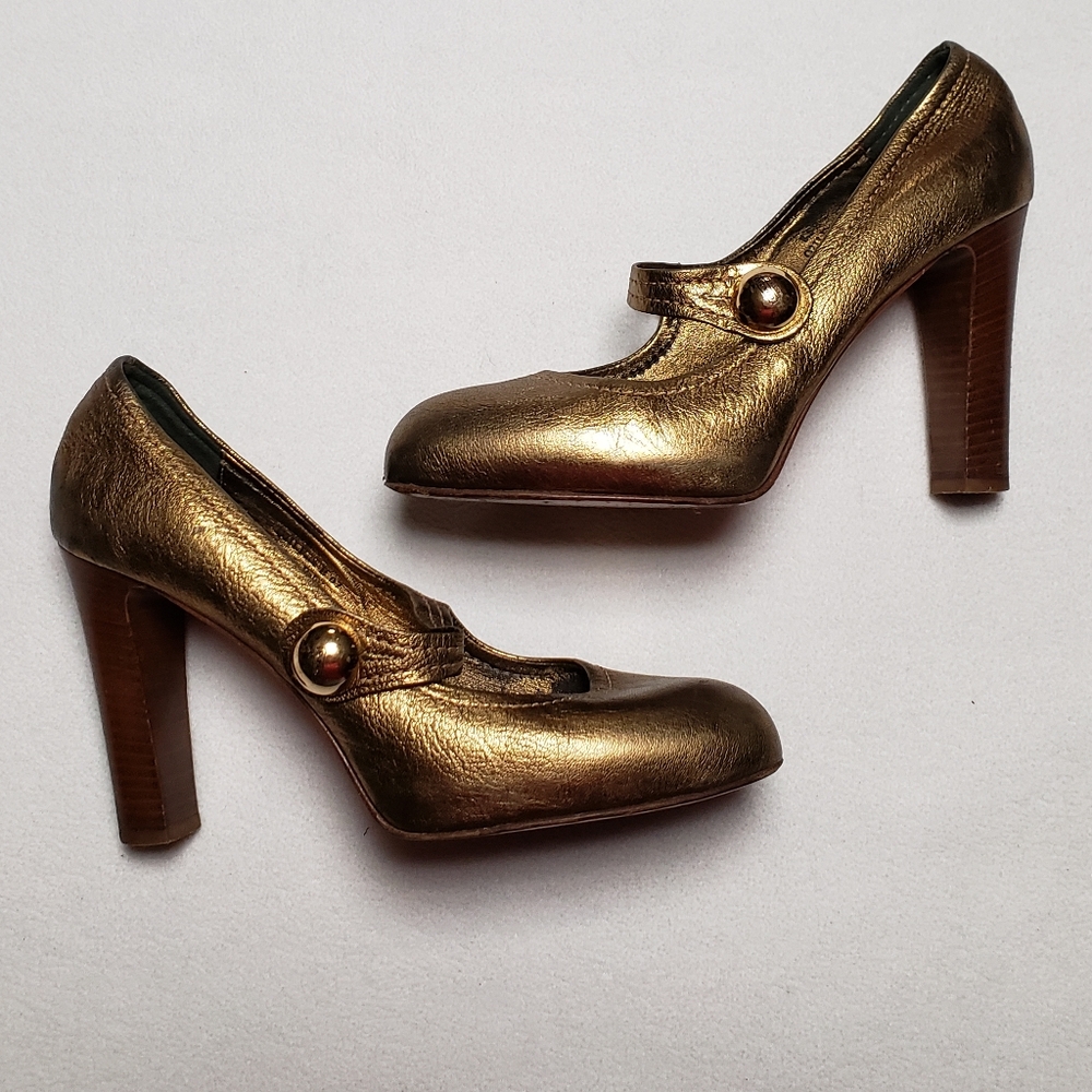 Gold Coach heels pumps dress party shoes